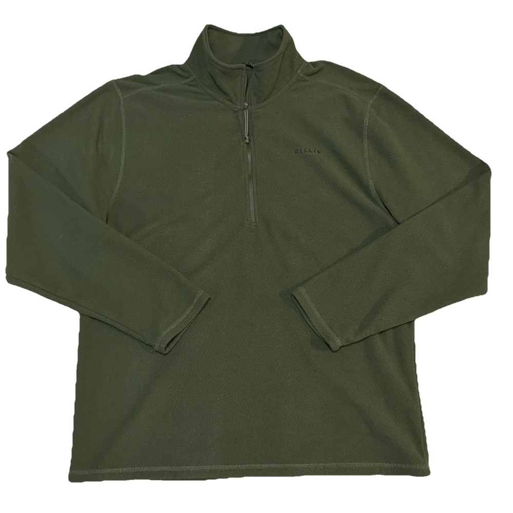 Killik Men's Green Extra Large Long Sleeve 1/2 Zip Fleece Pullover